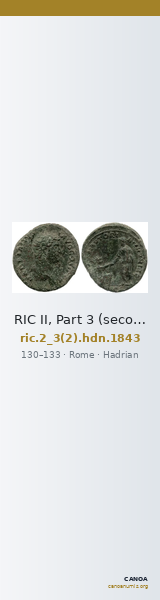 RIC II, Part 3 (second edition) Hadrian 1843 — CANOA