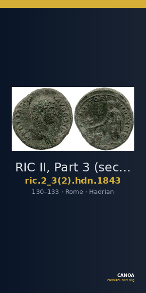RIC II, Part 3 (second edition) Hadrian 1843 — CANOA