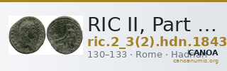 RIC II, Part 3 (second edition) Hadrian 1843 — CANOA
