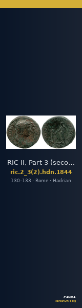 RIC II, Part 3 (second edition) Hadrian 1844 — CANOA