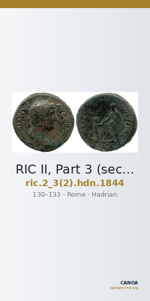 RIC II, Part 3 (second edition) Hadrian 1844 — CANOA