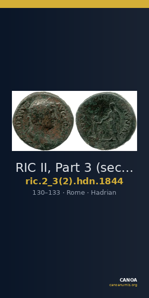 RIC II, Part 3 (second edition) Hadrian 1844 — CANOA