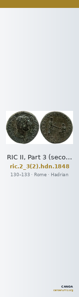 RIC II, Part 3 (second edition) Hadrian 1848 — CANOA