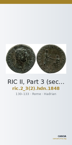 RIC II, Part 3 (second edition) Hadrian 1848 — CANOA
