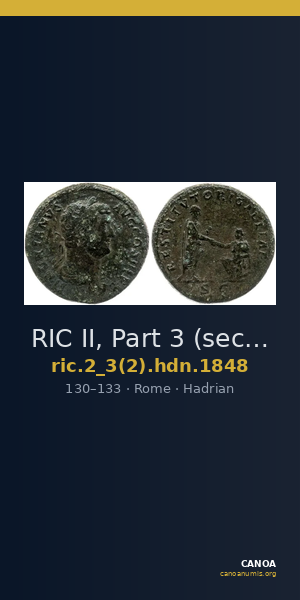 RIC II, Part 3 (second edition) Hadrian 1848 — CANOA