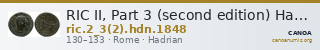 RIC II, Part 3 (second edition) Hadrian 1848 — CANOA