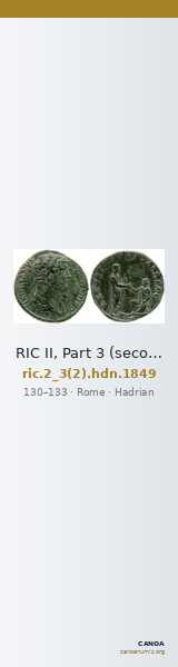 RIC II, Part 3 (second edition) Hadrian 1849 — CANOA