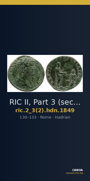 RIC II, Part 3 (second edition) Hadrian 1849 — CANOA