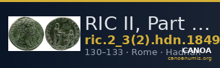 RIC II, Part 3 (second edition) Hadrian 1849 — CANOA