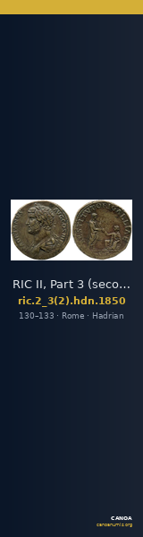 RIC II, Part 3 (second edition) Hadrian 1850 — CANOA