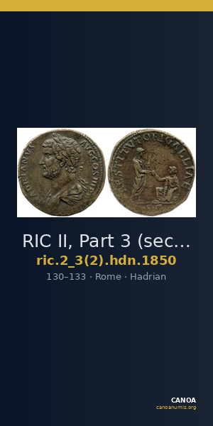 RIC II, Part 3 (second edition) Hadrian 1850 — CANOA