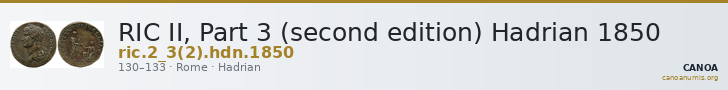 RIC II, Part 3 (second edition) Hadrian 1850 — CANOA