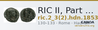 RIC II, Part 3 (second edition) Hadrian 1853 — CANOA