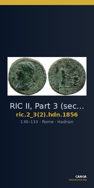 RIC II, Part 3 (second edition) Hadrian 1856 — CANOA