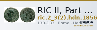 RIC II, Part 3 (second edition) Hadrian 1856 — CANOA