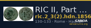 RIC II, Part 3 (second edition) Hadrian 1856 — CANOA