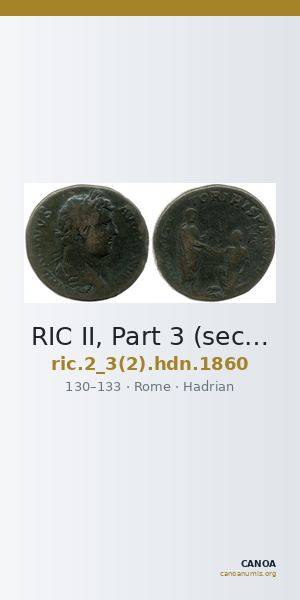 RIC II, Part 3 (second edition) Hadrian 1860 — CANOA