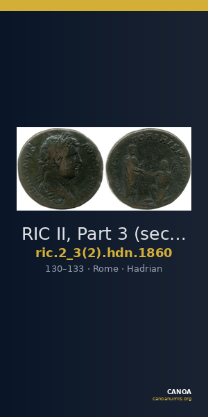 RIC II, Part 3 (second edition) Hadrian 1860 — CANOA