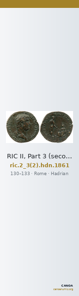 RIC II, Part 3 (second edition) Hadrian 1861 — CANOA