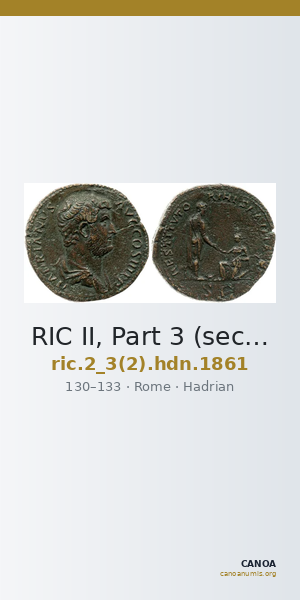 RIC II, Part 3 (second edition) Hadrian 1861 — CANOA