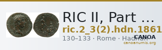 RIC II, Part 3 (second edition) Hadrian 1861 — CANOA