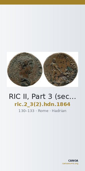 RIC II, Part 3 (second edition) Hadrian 1864 — CANOA