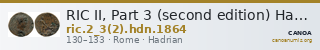 RIC II, Part 3 (second edition) Hadrian 1864 — CANOA