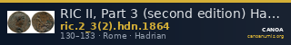 RIC II, Part 3 (second edition) Hadrian 1864 — CANOA