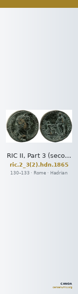 RIC II, Part 3 (second edition) Hadrian 1865 — CANOA