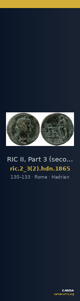 RIC II, Part 3 (second edition) Hadrian 1865 — CANOA