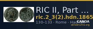 RIC II, Part 3 (second edition) Hadrian 1865 — CANOA