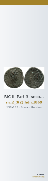 RIC II, Part 3 (second edition) Hadrian 1869 — CANOA