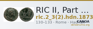 RIC II, Part 3 (second edition) Hadrian 1873 — CANOA