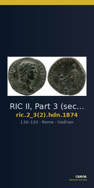 RIC II, Part 3 (second edition) Hadrian 1874 — CANOA