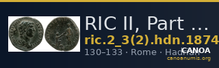 RIC II, Part 3 (second edition) Hadrian 1874 — CANOA