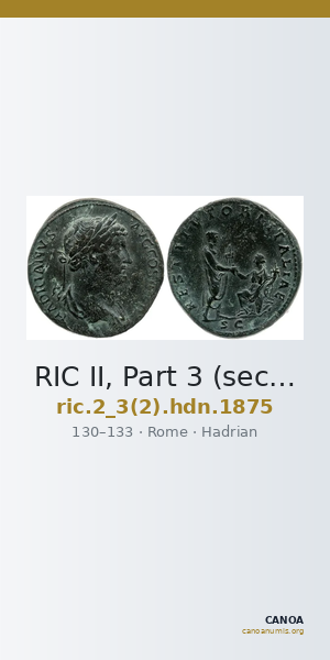RIC II, Part 3 (second edition) Hadrian 1875 — CANOA