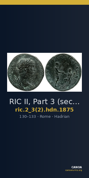 RIC II, Part 3 (second edition) Hadrian 1875 — CANOA