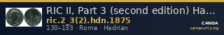 RIC II, Part 3 (second edition) Hadrian 1875 — CANOA