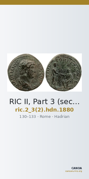 RIC II, Part 3 (second edition) Hadrian 1880 — CANOA