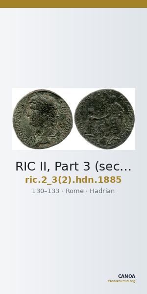 RIC II, Part 3 (second edition) Hadrian 1885 — CANOA