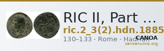 RIC II, Part 3 (second edition) Hadrian 1885 — CANOA