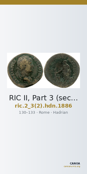 RIC II, Part 3 (second edition) Hadrian 1886 — CANOA
