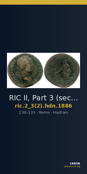 RIC II, Part 3 (second edition) Hadrian 1886 — CANOA