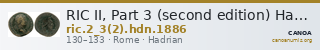 RIC II, Part 3 (second edition) Hadrian 1886 — CANOA