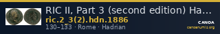RIC II, Part 3 (second edition) Hadrian 1886 — CANOA
