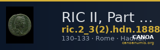 RIC II, Part 3 (second edition) Hadrian 1888 — CANOA