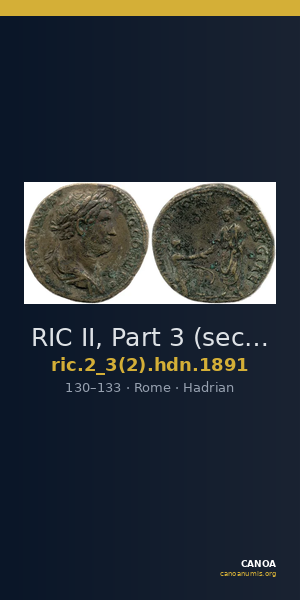 RIC II, Part 3 (second edition) Hadrian 1891 — CANOA