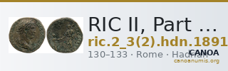 RIC II, Part 3 (second edition) Hadrian 1891 — CANOA