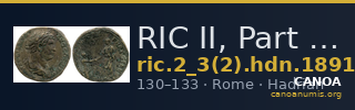 RIC II, Part 3 (second edition) Hadrian 1891 — CANOA