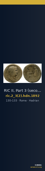 RIC II, Part 3 (second edition) Hadrian 1892 — CANOA